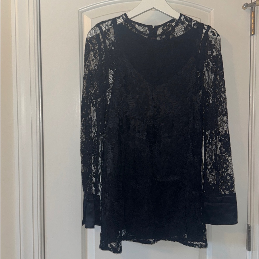 NEW WITH TAGS! Lavin Sheer Lace Top with Silk Cami